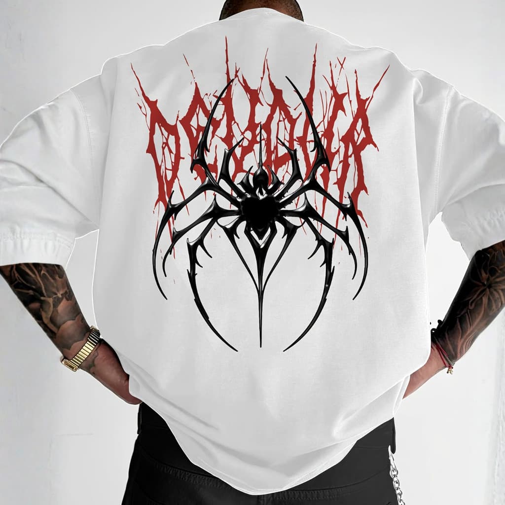 Camiseta Aranha Premium Oversized Confortavel Estilosa Teia Spider Blusao Manga Grande