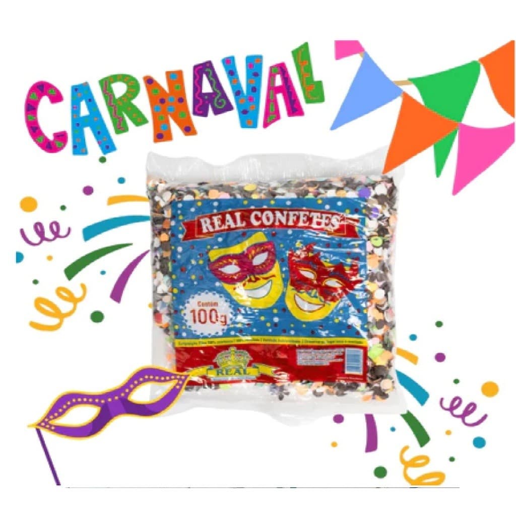 Confetes De Papel Colorido Para Festas Eventos e Blocos De Carnaval Pacotes Com 100g Cada