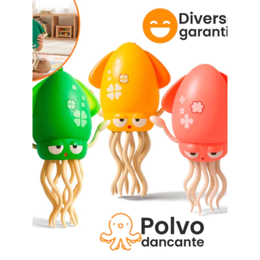 Polvo Dançante Automático, Brinquedo Educativo que Desvia de Obstáculos para Crianças