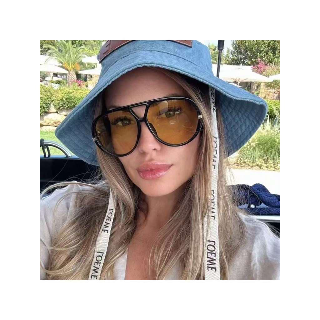 Óculos de sol de alta qualidade da moda 2025, modelo Y2K, com feixe duplo,