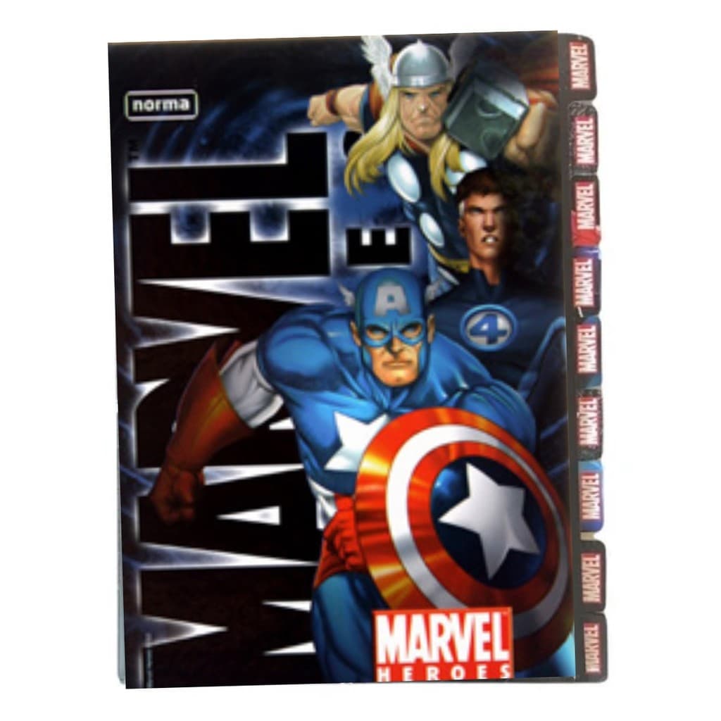 Divisórias Para Fichário 9 Matérias Marvel Heroes