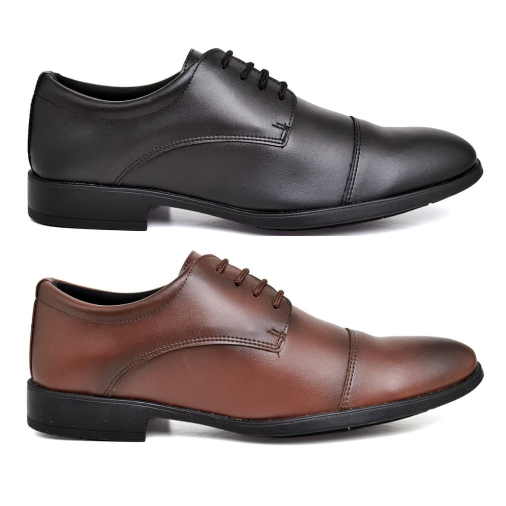 Kit 2 Pares de Sapato Social Masculino Preto Marrom de Amarrar Confortável Sapatenis Oxford Festa