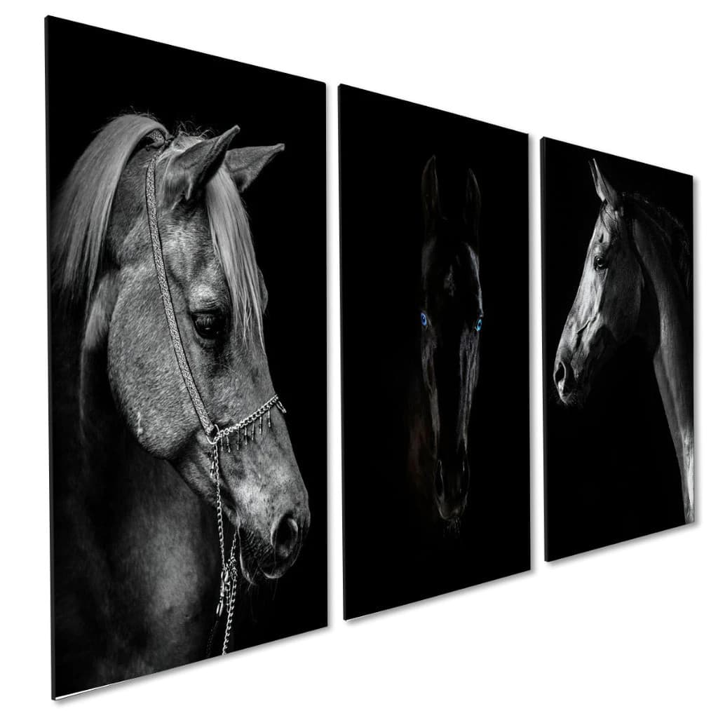Kit 3 Quadros Decorativos Cavalos Sertanejo Cowboy Fazenda Sala Quarto Loja