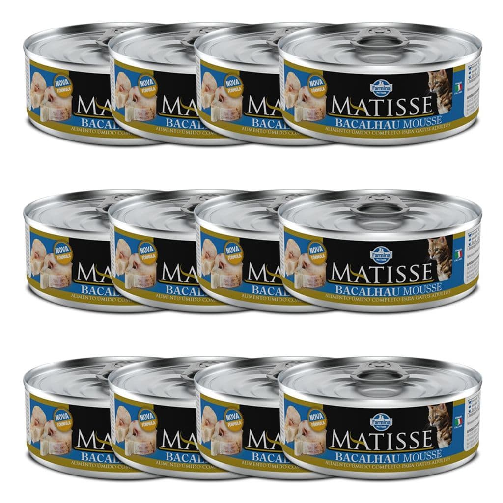Kit 12x Matisse Cat Wet Mousse Bacalhau 85g