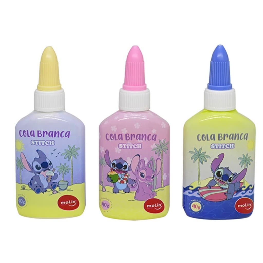 Cola Branca Líquida Escolar Stitch 40g - Molin - Atóxica