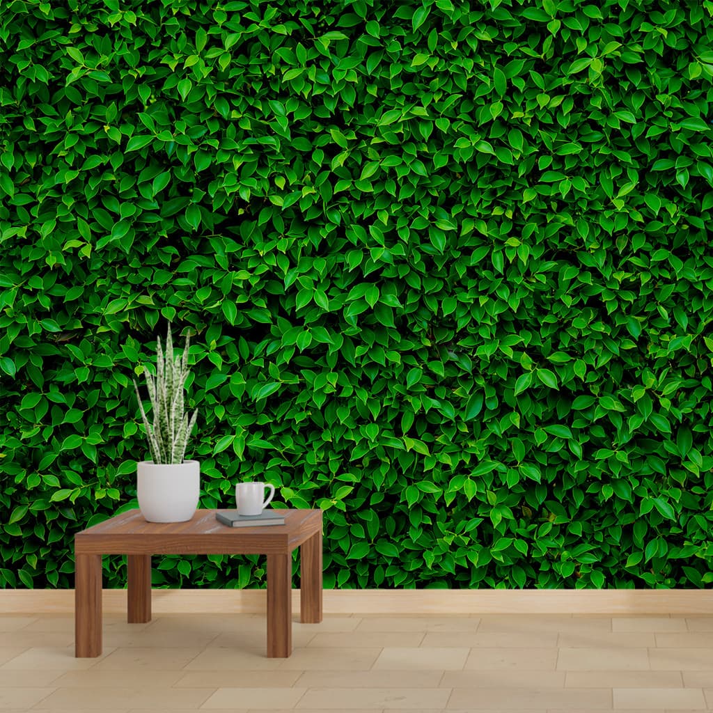 Papel De Parede Adesivo Jardim Vertical Muro Inglês Textura Verde
