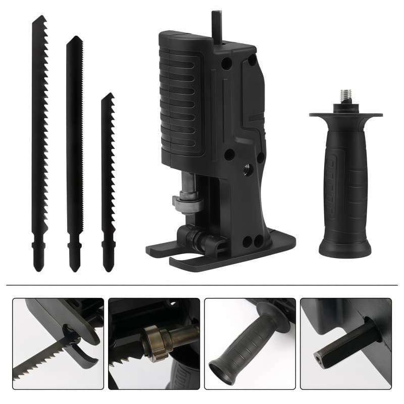 Adaptador de Serra Tico-Tico Alternativo Portátil Com Lâmina de Serra Elétrica Broca Elétrica Modificada