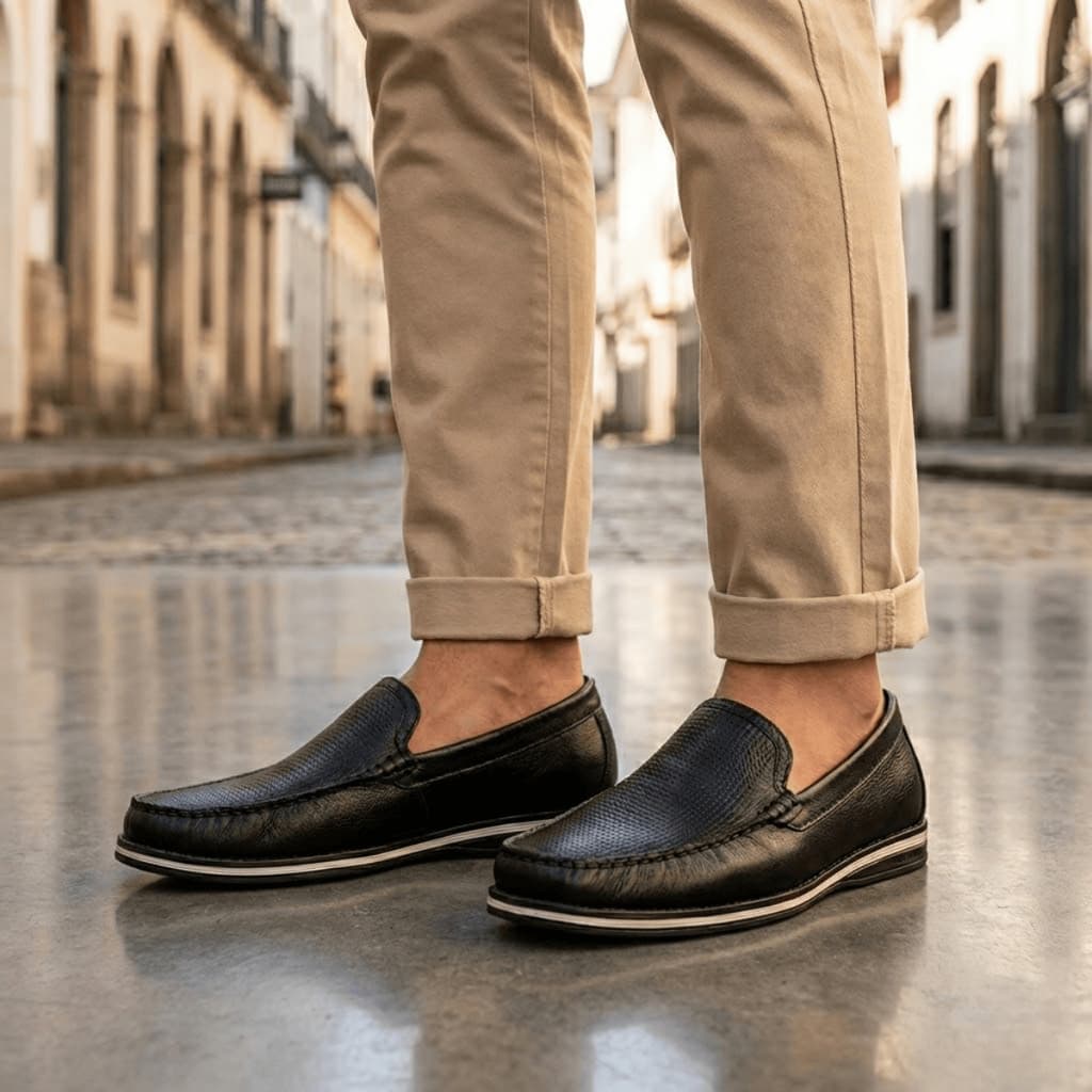 Sapato Mocassim Masculino Democrata Couro Casual Calce Facil