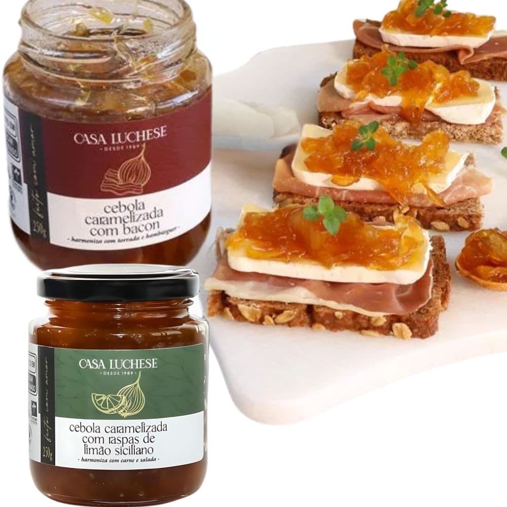 Geleia Cebola Caramelizada Bacon ou Limão 250g Casa Luchese