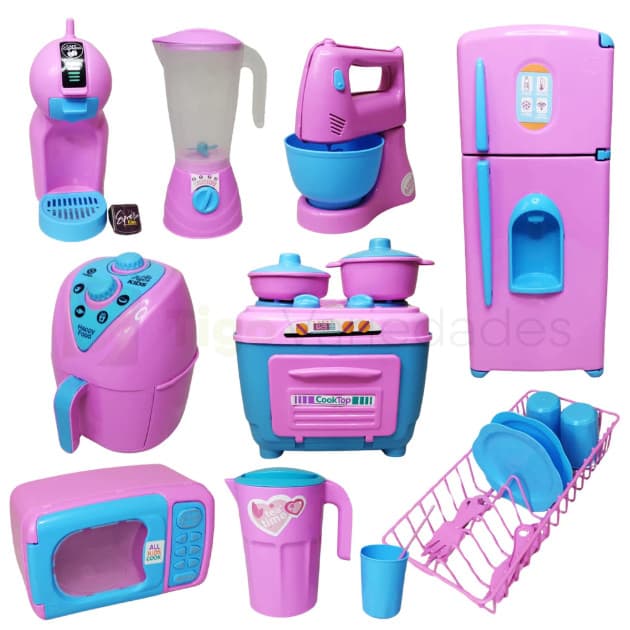 Brinquedo Menina Eletrodomésticos Rosa Cozinha Faz de Conta