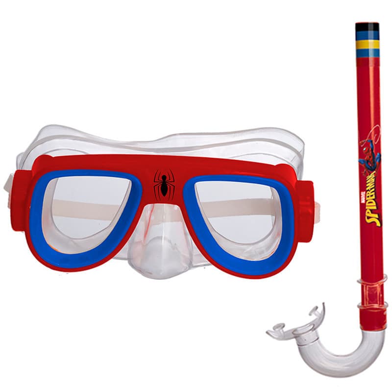 Kit de mergulho infantil com Óculos de mergulho e snorkel Homem-Aranha Marvel ( equipamento de mergulho infantil  )