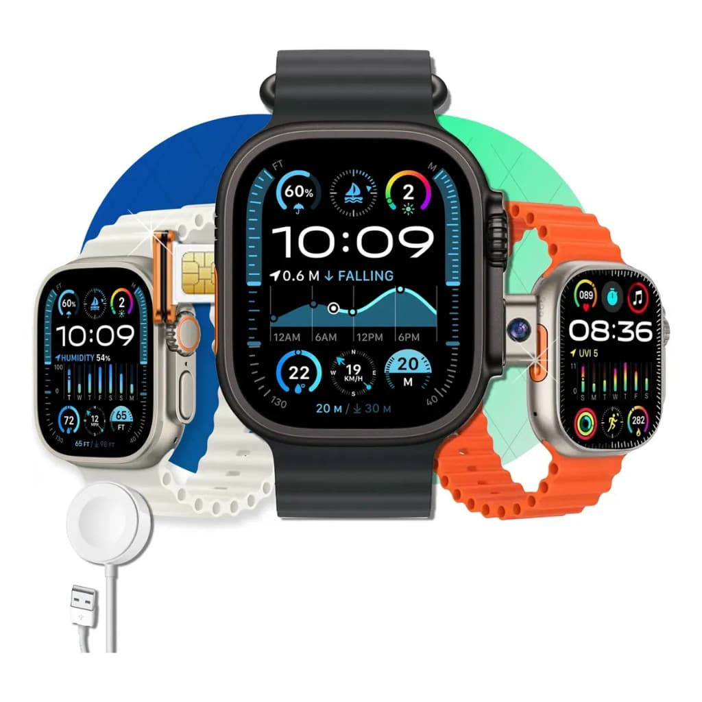 OFERTA Smartwatch HW Ultra2 4G - roid Tela AMOLED Dual Câmera Wi-Fi Play  + Kit Luxo 7 Pulseiras Série 10