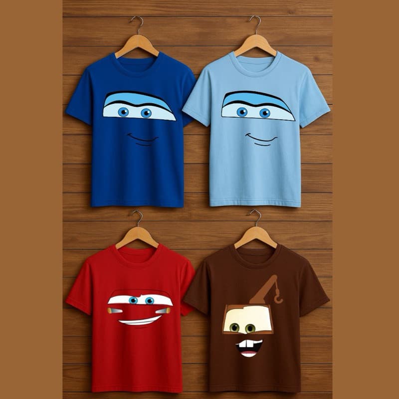 Camiseta UNIDADE Mate Ou Relâmpago Mcqueen ou Sally - Desenho Carros- Unissex- modelo legalil, Adulto MODELO LEGAL