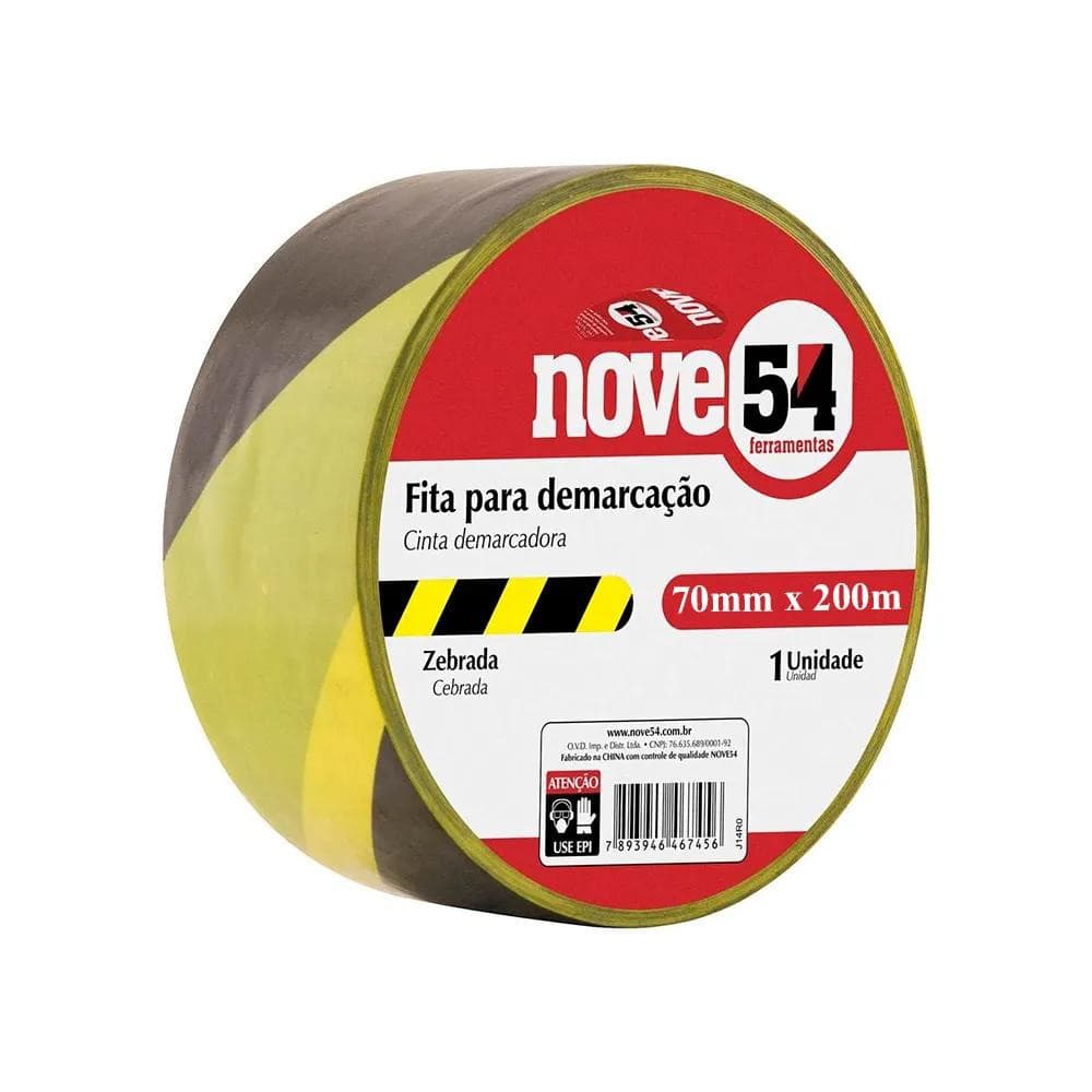 Fita Zebrada S/ Adesivo 70MMx100M - Nove54