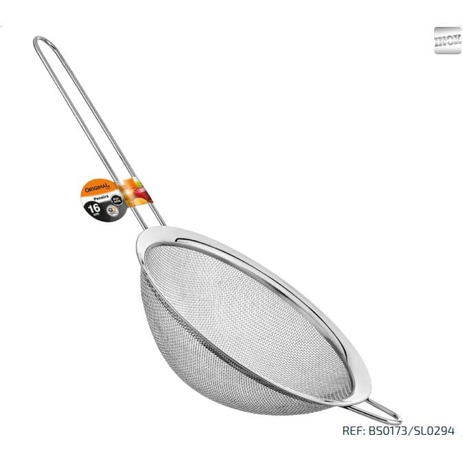 Peneira coador de metal inox 32X16CM SLO294D
