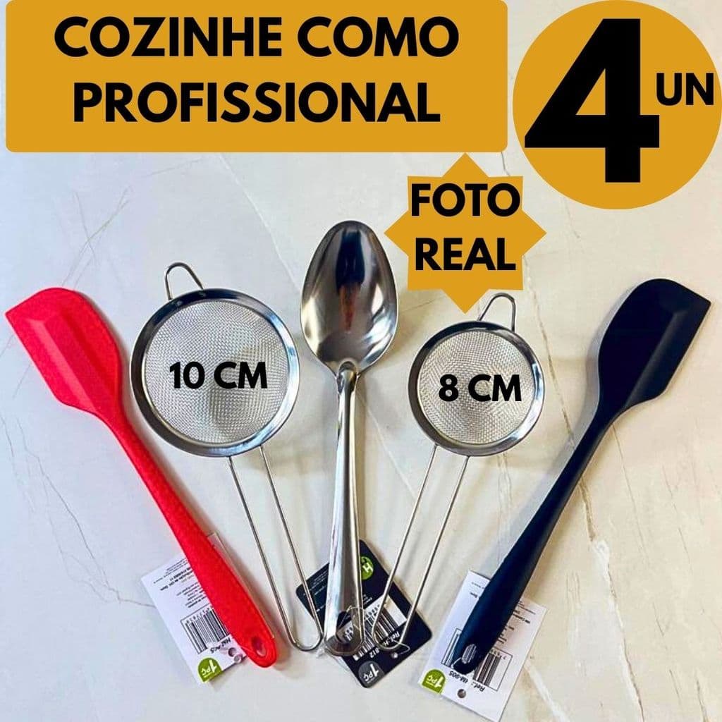 Utensílios Cozinha Inox Silicone Peneiras Colher Arroz Espátula Preparar e Servir Casa Restaurante