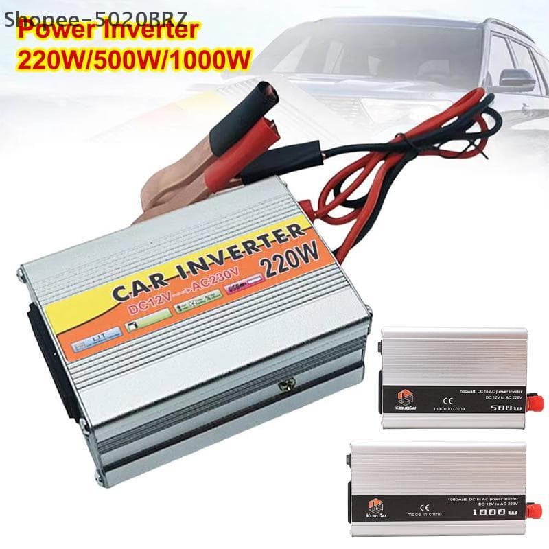 [THEBR] Inversor De Carro 12V A 220W 500w 1000w Automático Para Adaptador De Fonte De Alimentação Energia DC 12V AC 220V