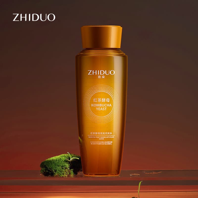 Zhiduo fermento de chá preto duplo anti-piscando água adstringente poros anti-oxidante hidratante hidratante calmante cu