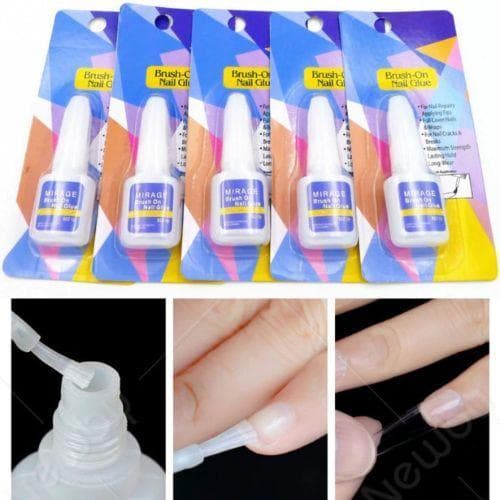 Kit 6 Pçs Cola Para Unhas Postiças Tips Gel Acrigel Porcelana 10g