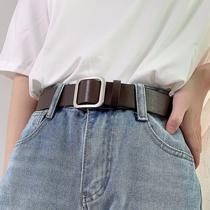Cinto de fivela quadrada não poroso senhoras cinto versão coreana moda influenciador ins estilo Jeans cinto senhoras tod
