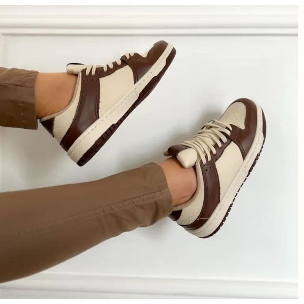 Tênis  feminino Casual masculino Bege Marrom  Premium Original Feminino - Conforto, Estilo!