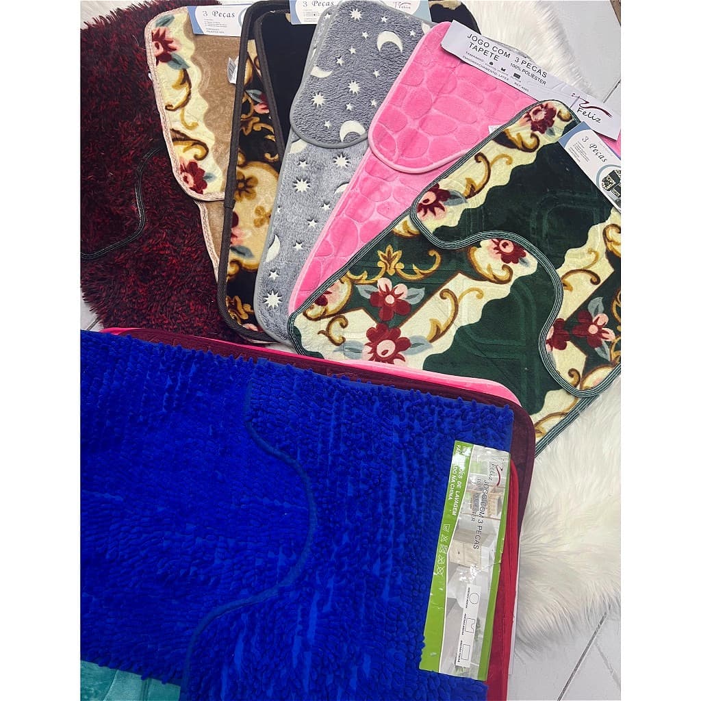 Kit Banheiro 3 Peças Estampas Sortidas! Promoção Arrasadora por R29,90!