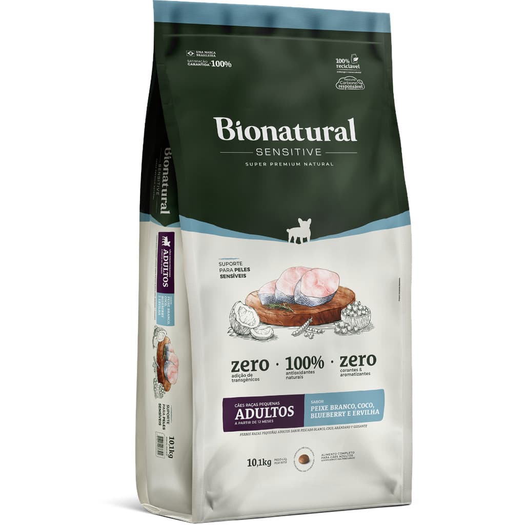 Ração Cães Bionatural Prime Sensitive Adulto Peixe Branco 10,1kg