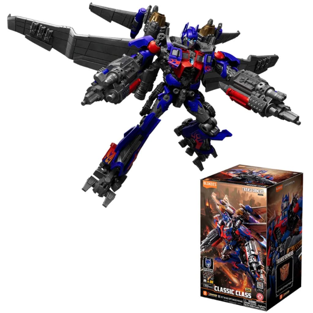 Boneco Colecionável Kit de Montagem Bloco Blokees Transformers Classic Class Jet Wing Optimus Prime