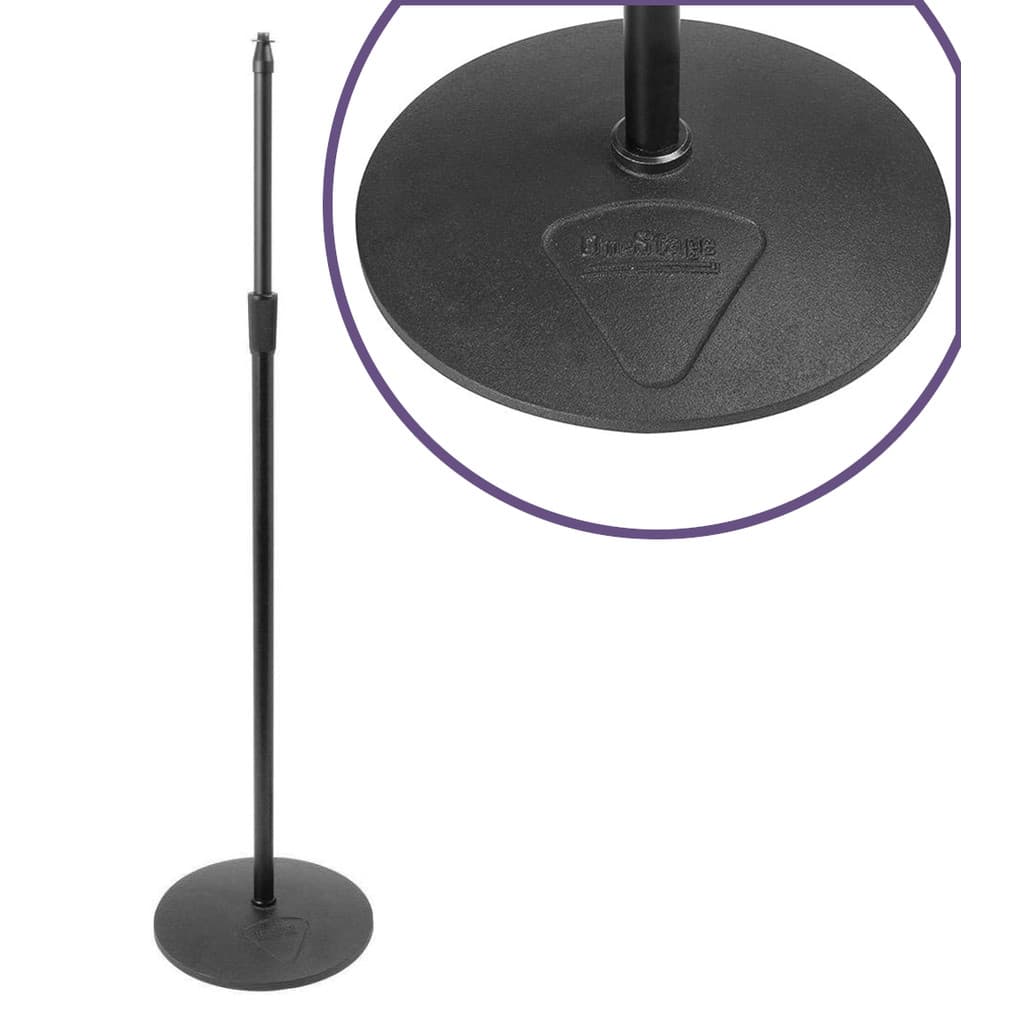 Pedestal microfone reto base FERRO redonda MS9210 On Stage