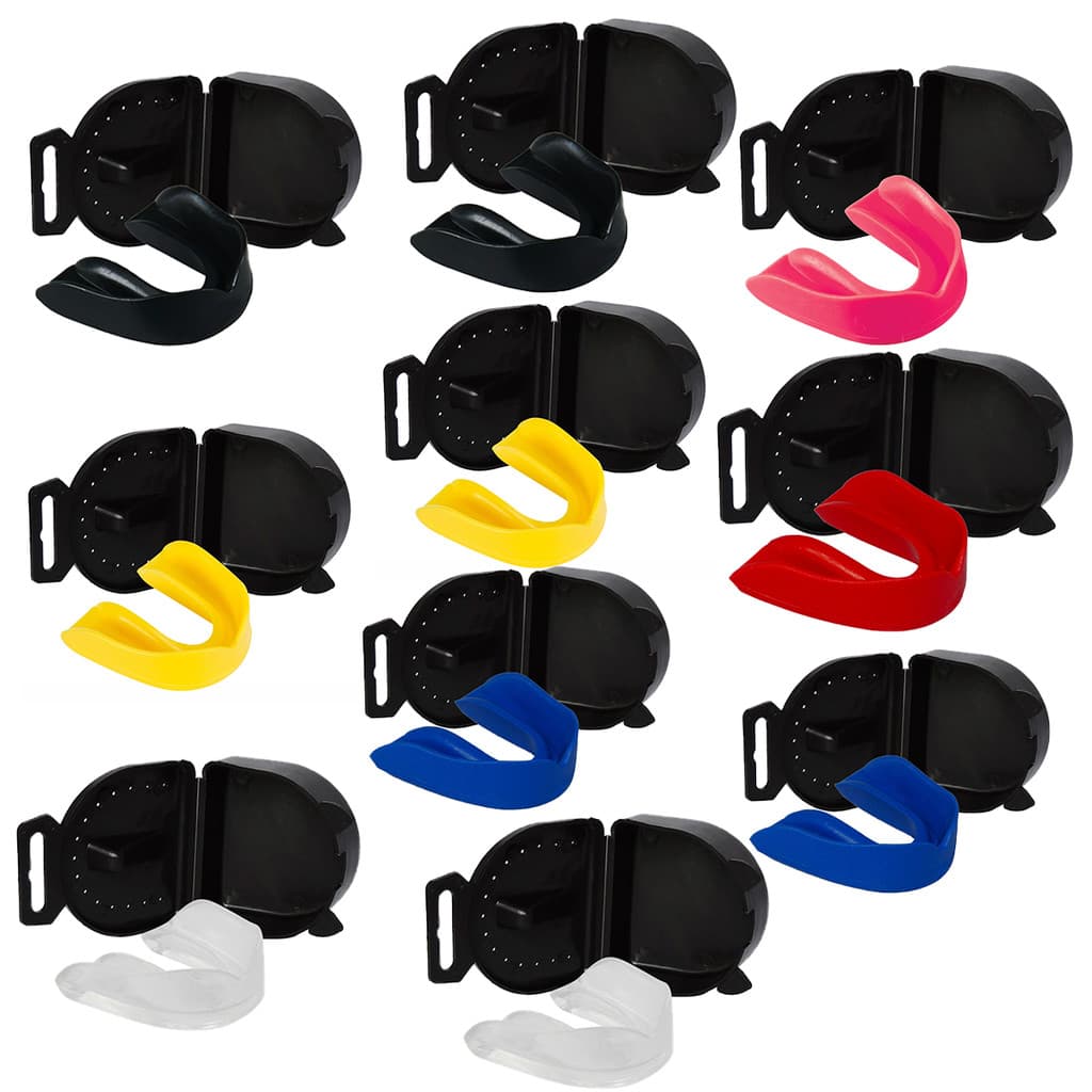Kit Protetor Bucal Simples Moldável Boxe, Muay Thai, Mma C/ Estojo (caixa) - 10 Unidades