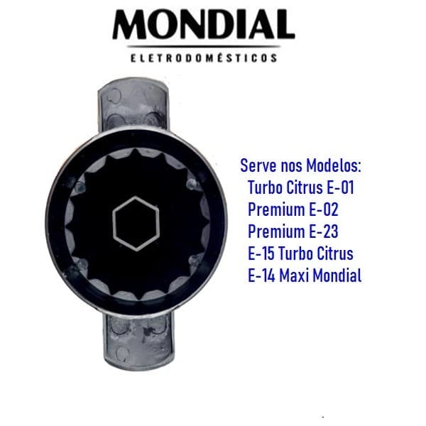 Cone Espremedor Mondial E-01 E-02 Turbo Citrus Premium - PRETO