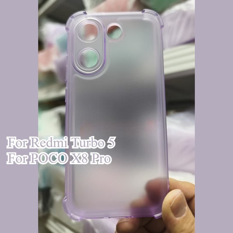 Capa Para POCO X8 Pro Airbag TPU À Prova De Choque Fosco Caso Macio Redmi Turbo 5 Proteção Lente Transparente Silicone E