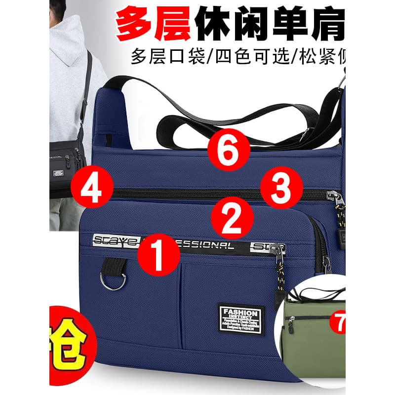 LANYUDAISHU Bolsa mensageiro masculina 2025 Novo estilo bolsa de ombro grande capacidade mochila de negócios com vários