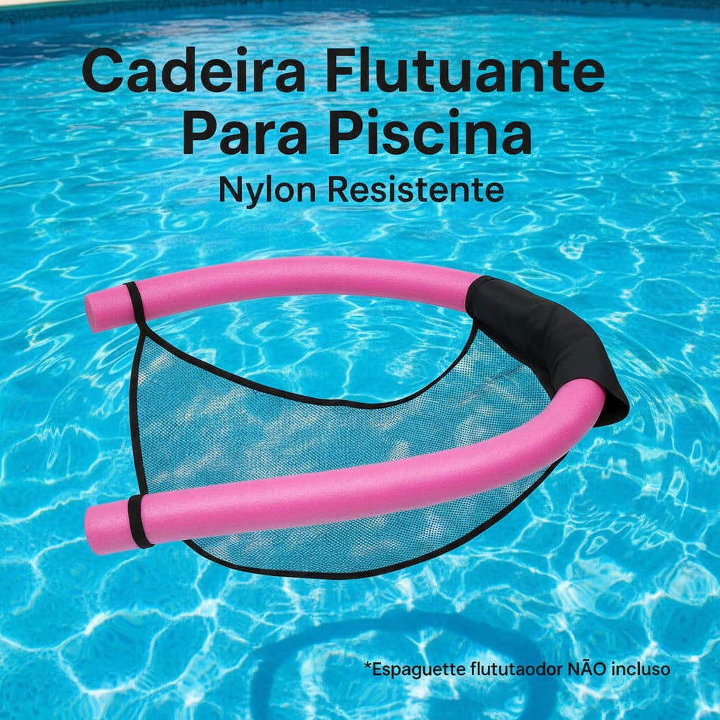 Cadeira Flutuante Piscina Tela Nylon Assento Boia Adulto Infantil Kit 2 a 4 Unidades