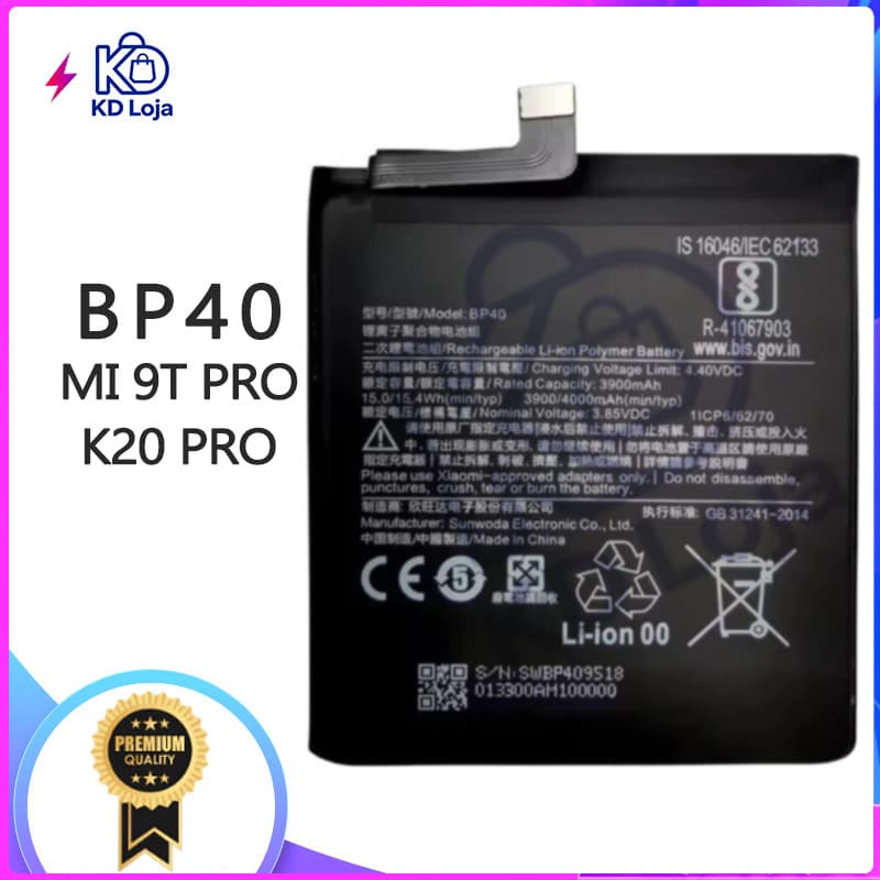 Bateria Para Redmi K20 PRO / MI 9T / MI 9T PRO (BP40) NOVA COM GARANTIA 30 DIA