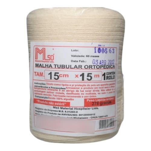 Malha Tubular Ortopédica De Algodão 15cm X 15mts - 5 Unidades