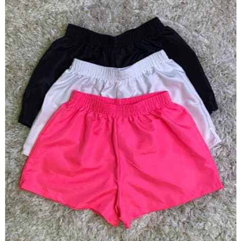 Kit 4 Short Tactel Shorts Feminino verao praia academia fitness shortinho - kit c/ 4 shorts