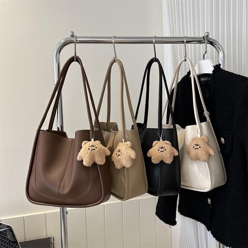 Bolsa grande feminina novo estilo na moda versão coreana All-Match grande capacidade trabalho Commuter textura de couro