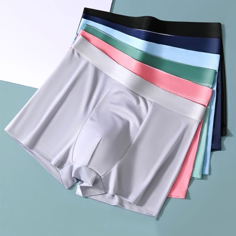 Roupa interior masculina mais gordura plus Size cor sólida sem costura roupa interior confortável respirável Shorts Boxe