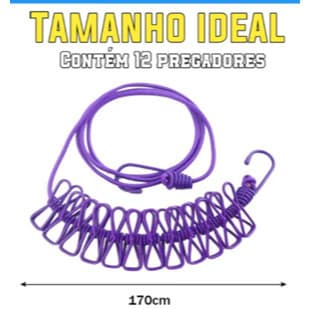 GUIANA Linha Varal De Roupa De Secagem Multifuncional De 180cm Com 12 Clipes
