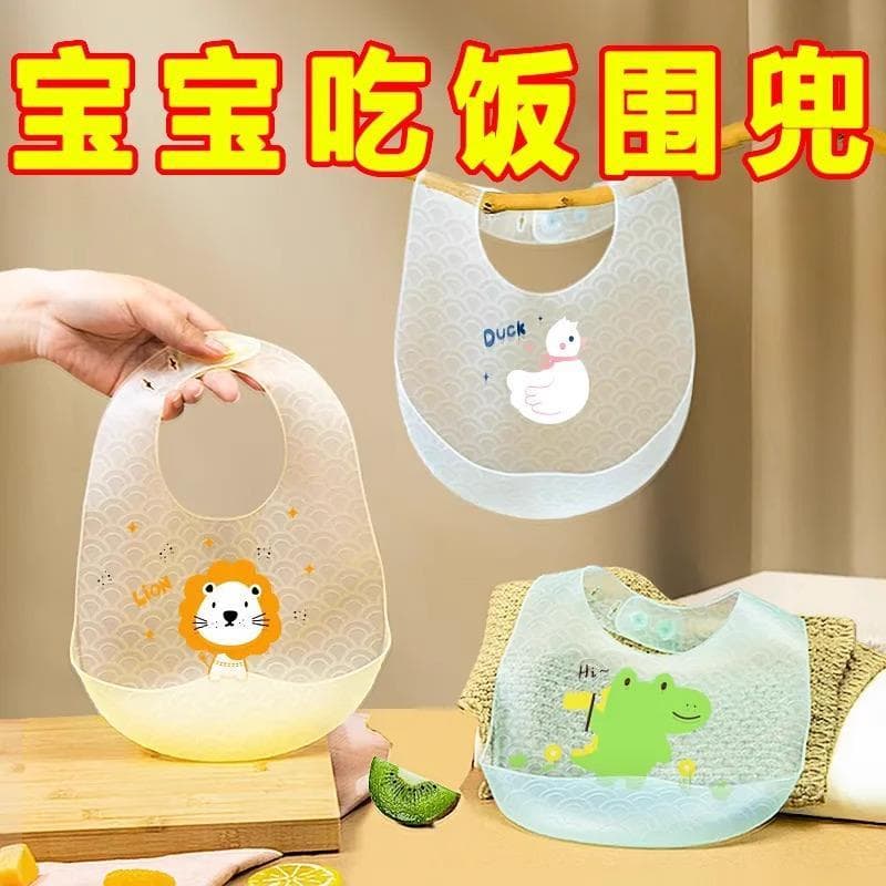 Bebê comendo babador de Silicone ultrafino bolso de arroz das crianças bebê macio leve à prova dwaterproof água babador
