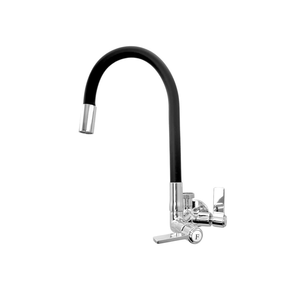 Torneira Cozinha Parede Flexível Saída Máquina 5/8 Preta