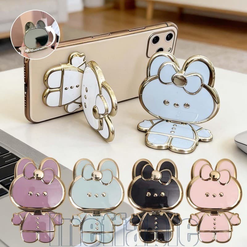 Suporte Para Telefone De Coelho De Desenho Animado 3D-Adesivos Traseiros Celular-Multifuncional Moderno 2 Em 1 De Plásti