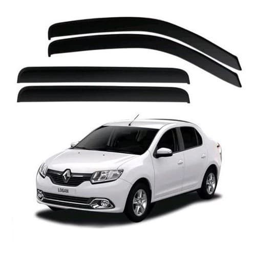 Defletor Calha de Chuva Renault Logan 2014 a 2024 4 Portas Original Ecoflex Fume