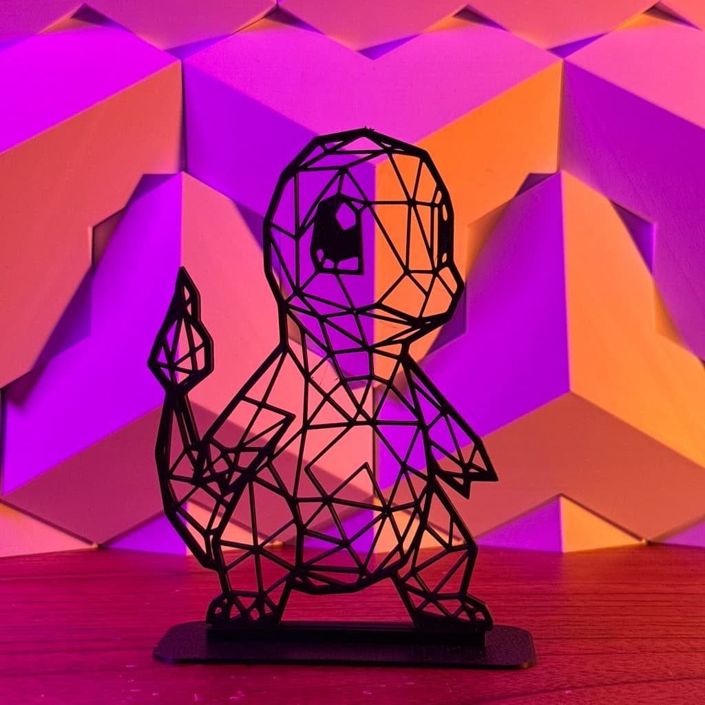 Charmander - Pokemon - Decoração Geometric Low Poly
