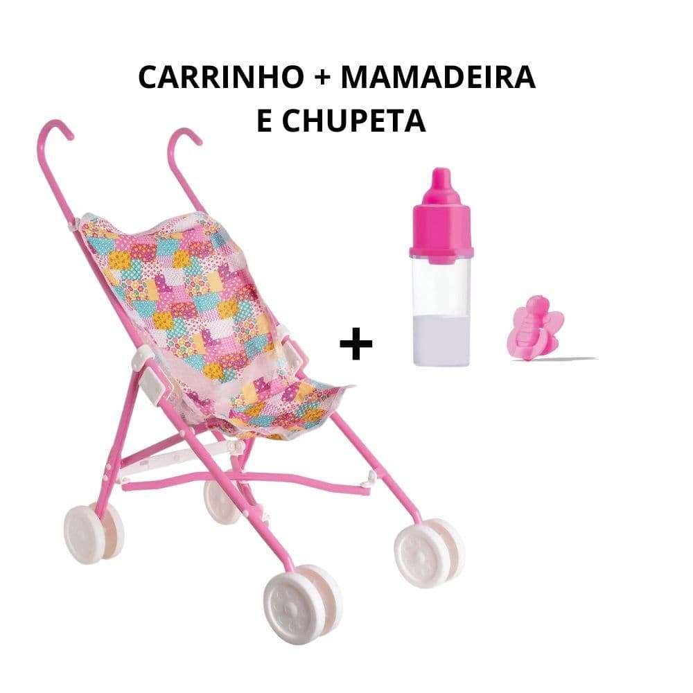 Carrinho de Boneca Com Mamadeira e Chupeta oft bebê reborn