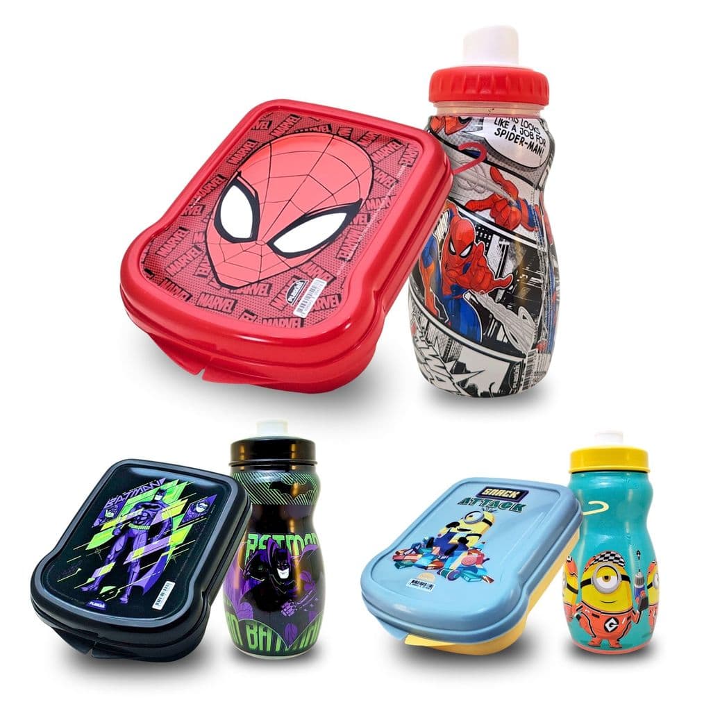 Kit Escolar Infantil Garrafinha Squeeze 300ml e Sanduicheira Plasútil