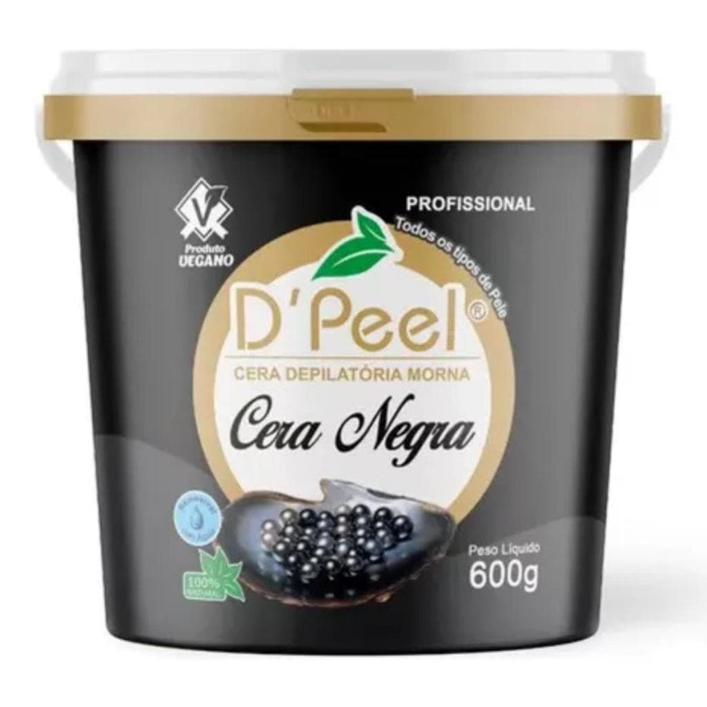 D´Peel Cera Depilatória Profissional Morna 600g - Cera Negra  - Pupita