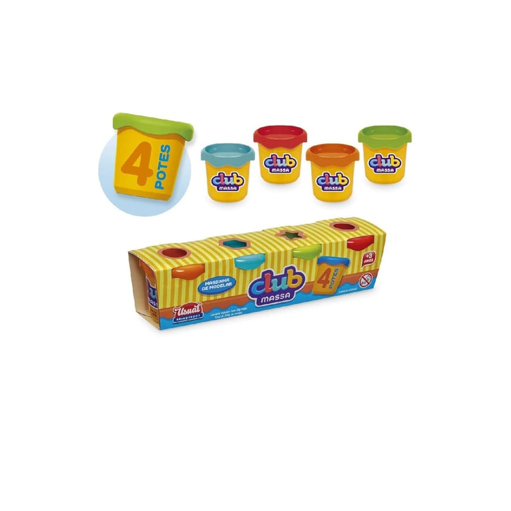 Kit Club Massa 04 Potes - Cores Sortidas ( 50250 )