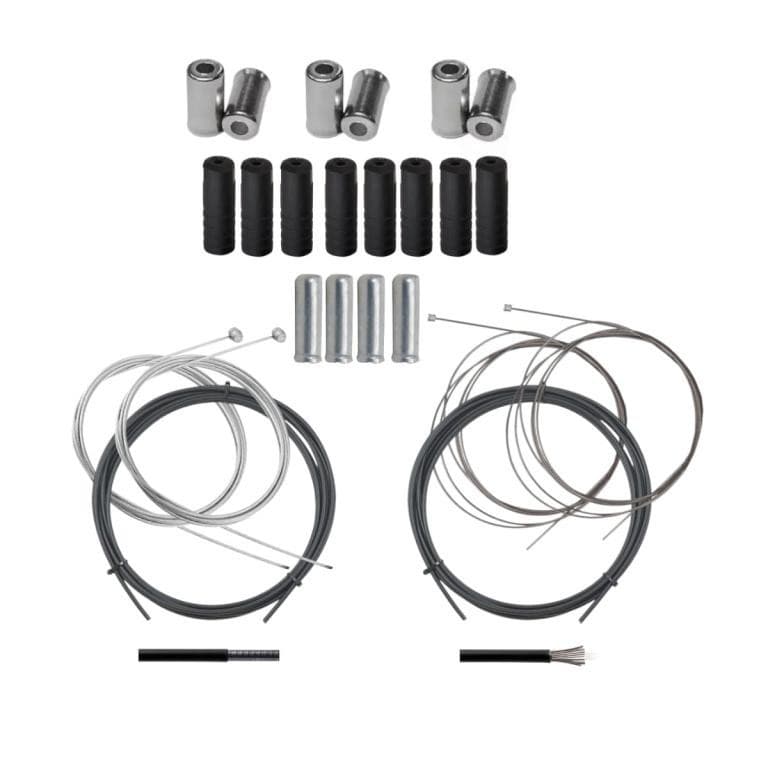 Kit Cabos Inox Conduites Terminal Freio e Marcha Completo Bike